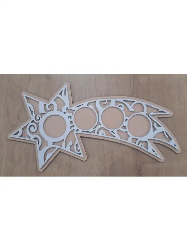 Adventní svícen - dřevěná/bílá