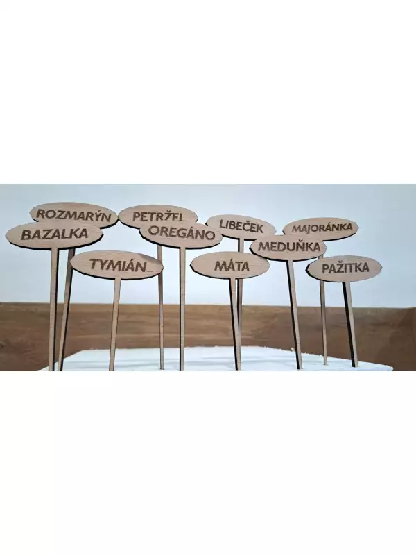 Zapichovací cedulky pro bylinky - sada 10 ks