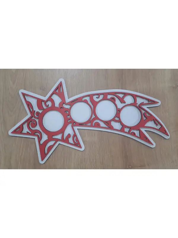 Adventní svícen - červená/bílá