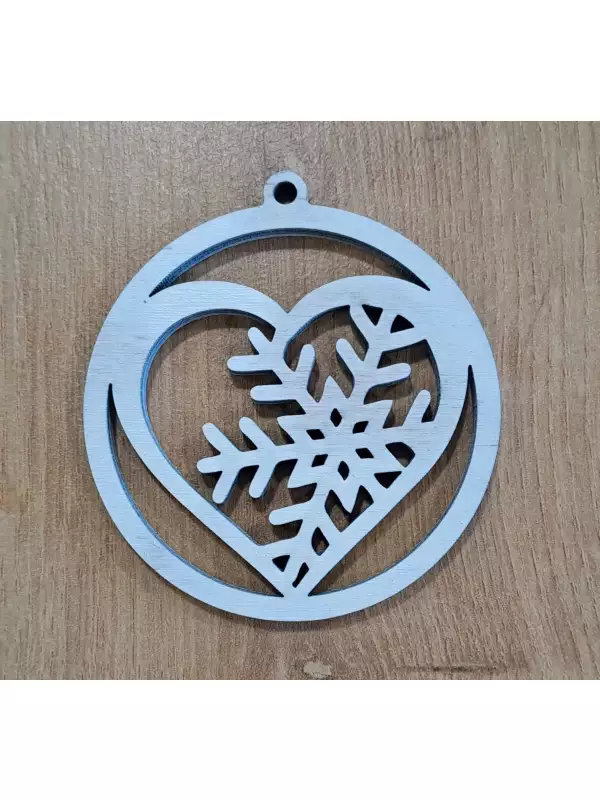 Vánoční ozdoba - srdce s vločkou