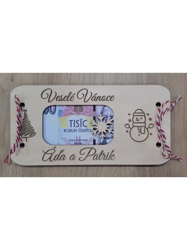 Dřevěná obálka na peníze